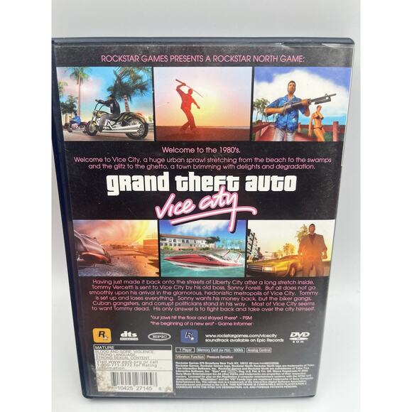 Grand Theft Auto: Vice City (Sony PlayStation 2 PS2, 2002) CIB Complete - Picture 4 of 7